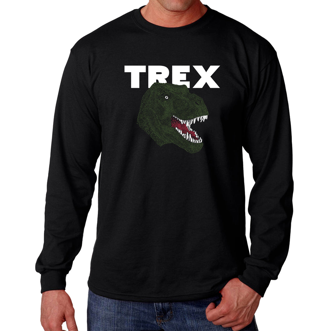 T-Rex Head  - Men's Word Art Long Sleeve T-Shirt