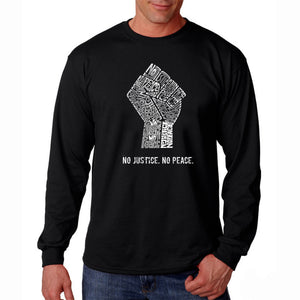 No Justice, No Peace - Men's Word Art Long Sleeve T-Shirt