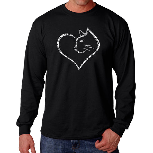 Cat Heart - Men's Word Art Long Sleeve T-Shirt