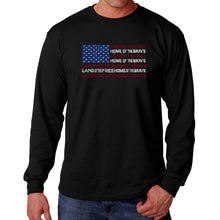 Load image into Gallery viewer, Land of the Free American Flag  - Men&#39;s Word Art Long Sleeve T-Shirt