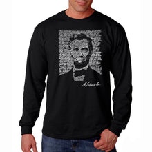 Load image into Gallery viewer, ABRAHAM LINCOLN GETTYSBURG ADDRESS - Men&#39;s Word Art Long Sleeve T-Shirt