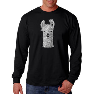 Llama - Men's Word Art Long Sleeve T-Shirt
