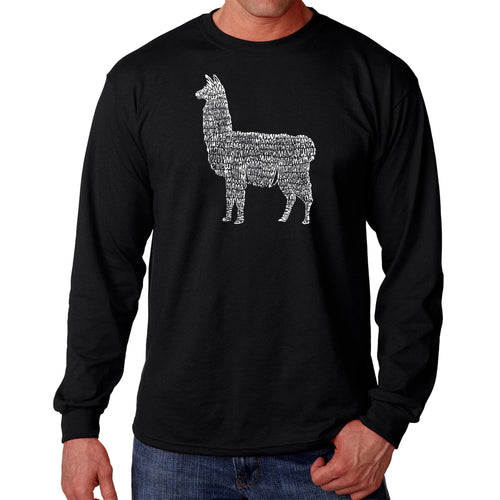 Llama Mama  - Men's Word Art Long Sleeve T-Shirt