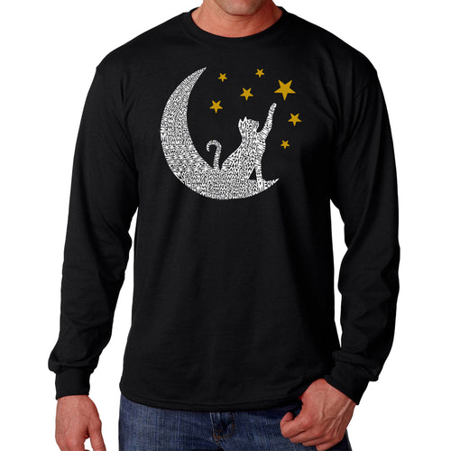 Cat Moon - Men's Word Art Long Sleeve T-Shirt