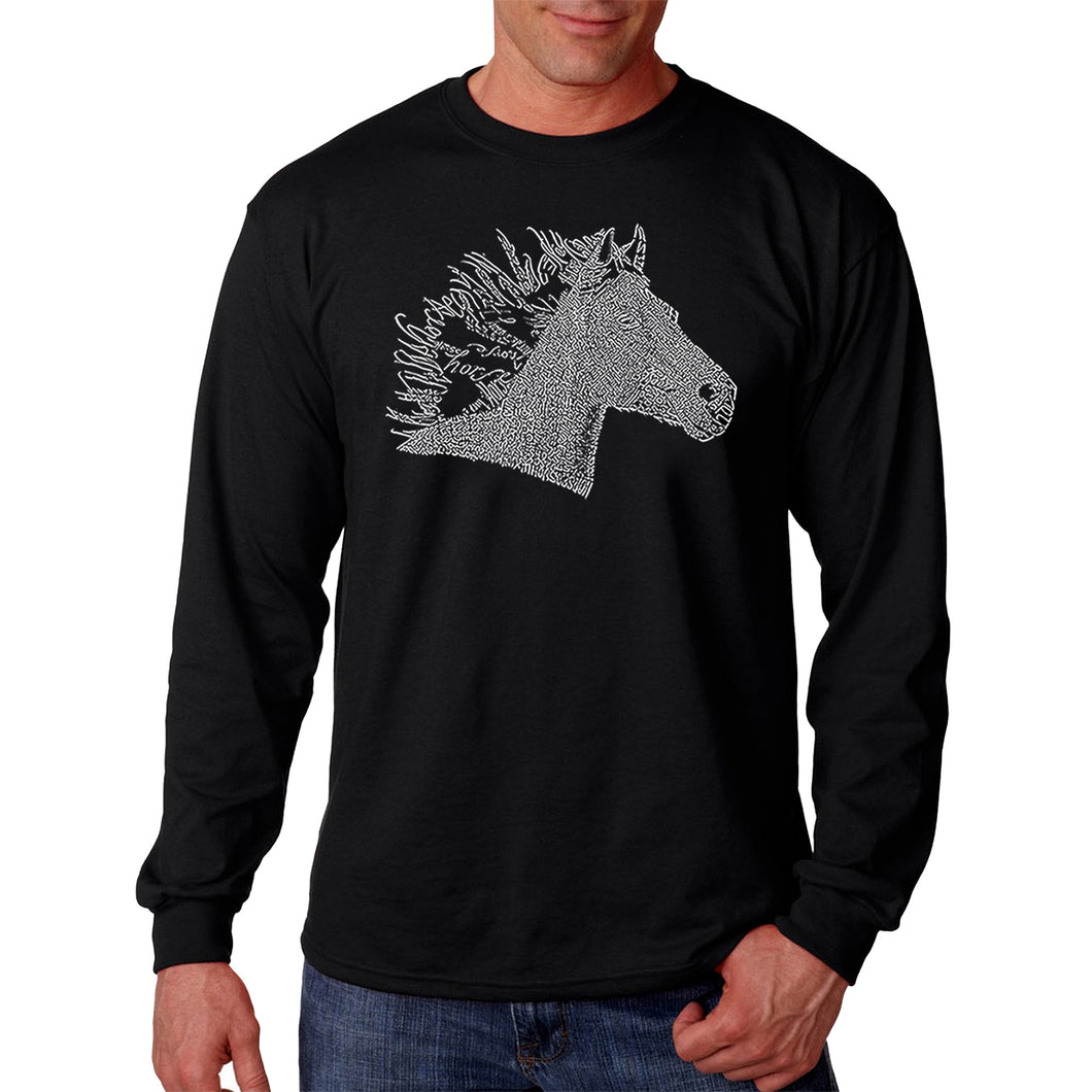 Horse Mane - Men's Word Art Long Sleeve T-Shirt
