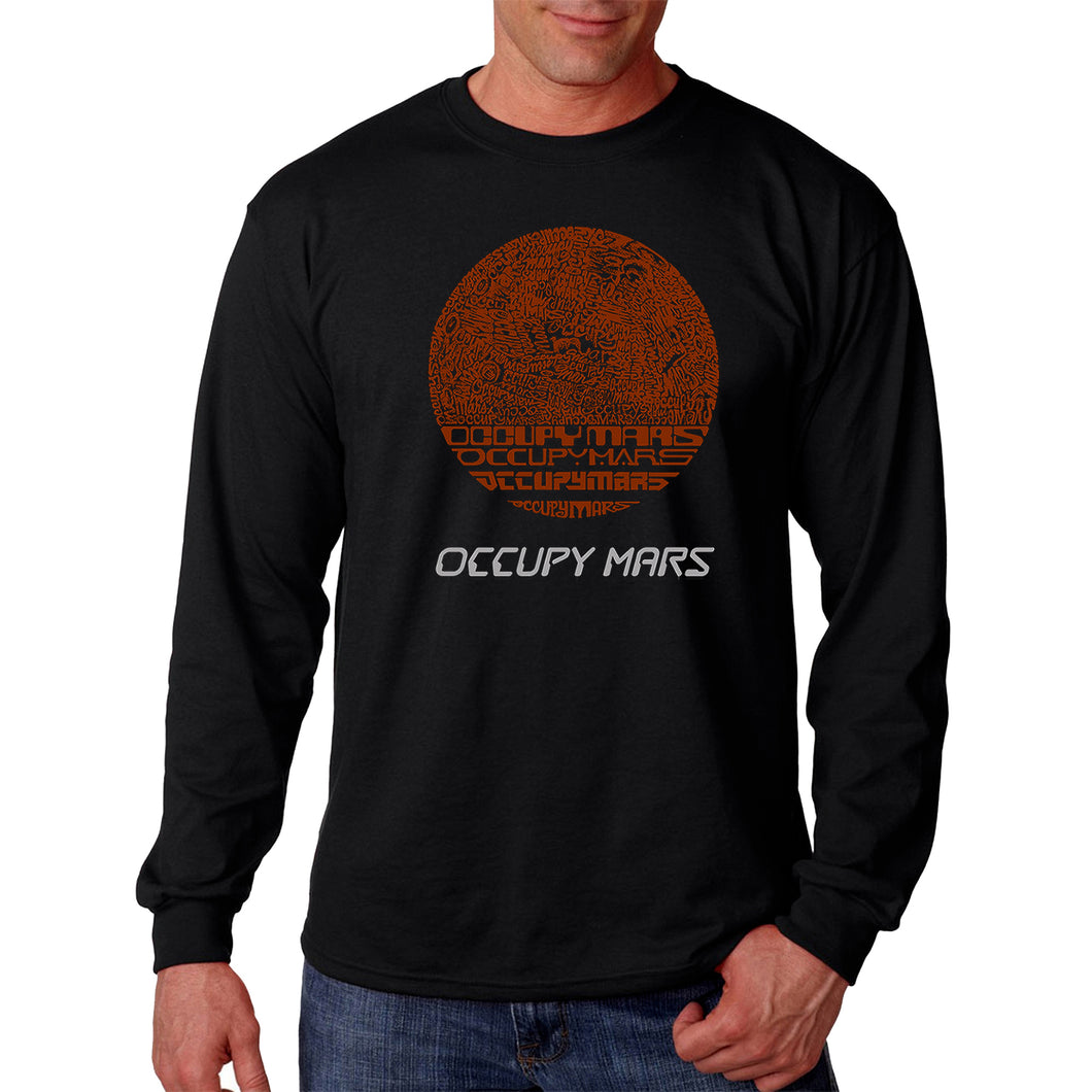 Occupy Mars - Men's Word Art Long Sleeve T-Shirt