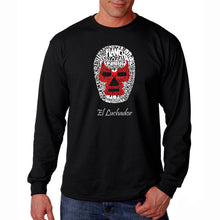 Load image into Gallery viewer, MEXICAN WRESTLING MASK - Men&#39;s Word Art Long Sleeve T-Shirt