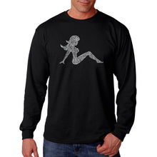 Load image into Gallery viewer, Mudflap Girl Keep on Truckin - Men&#39;s Word Art Long Sleeve T-Shirt