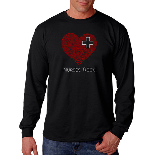Nurses Rock - Men's Word Art Long Sleeve T-Shirt