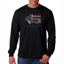 Load image into Gallery viewer, OBAMA AMERICA THE BEAUTIFUL - Men&#39;s Word Art Long Sleeve T-Shirt