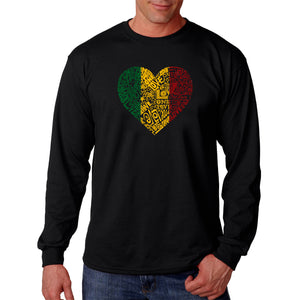 One Love Heart - Men's Word Art Long Sleeve T-Shirt