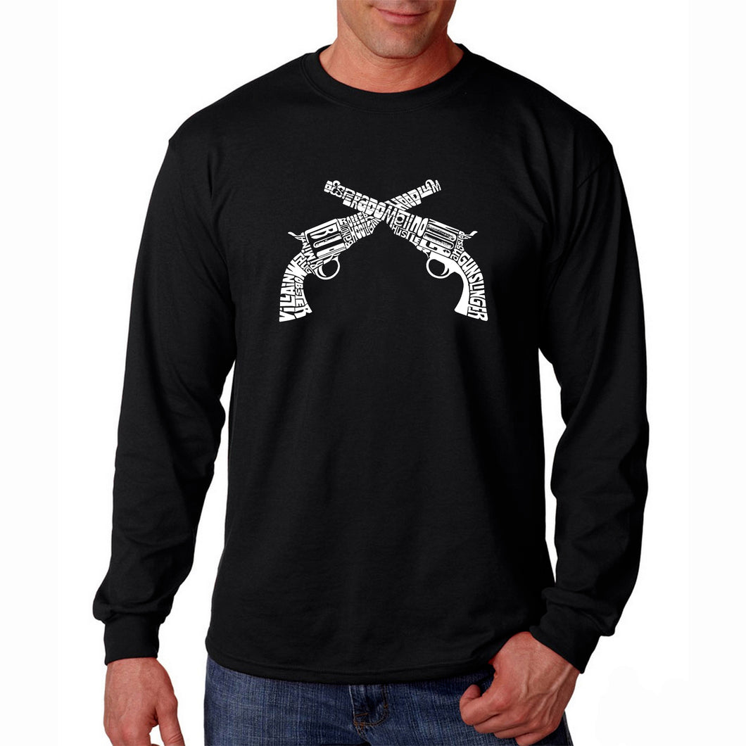CROSSED PISTOLS - Men's Word Art Long Sleeve T-Shirt
