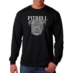 Pitbull Face - Men's Word Art Long Sleeve T-Shirt