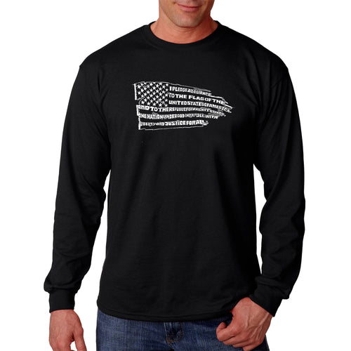 Pledge of Allegiance Flag - Men's Word Art Long Sleeve T-Shirt