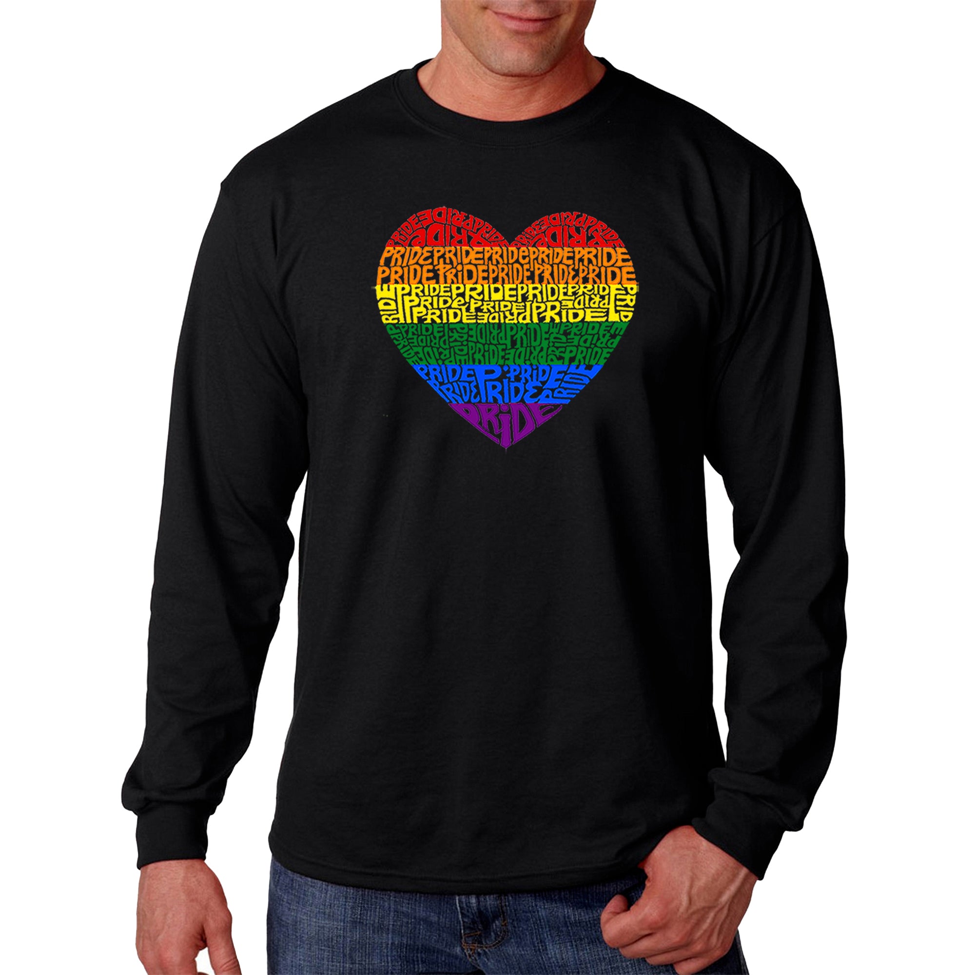 Pride Heart - Men's Word Art Long Sleeve T-Shirt – LA Pop Art