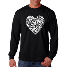 Load image into Gallery viewer, Paw Prints Heart  - Men&#39;s Word Art Long Sleeve T-Shirt