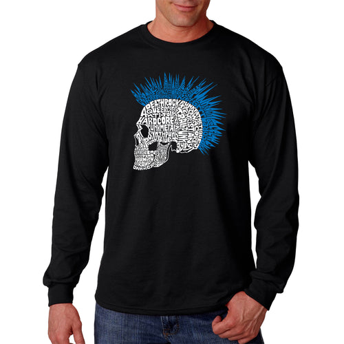 Punk Mohawk - Men's Word Art Long Sleeve T-Shirt