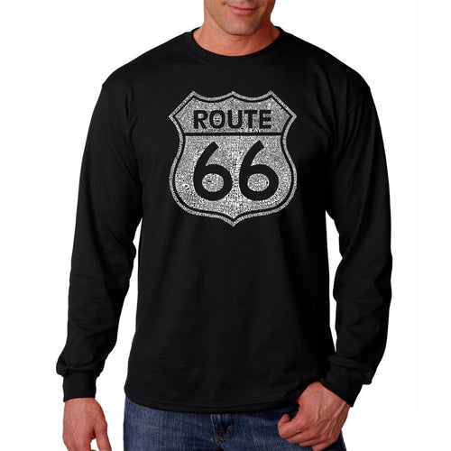 CITIES ALONG THE LEGENDARY ROUTE 66 - Men's Word Art Long Sleeve T-Shirt