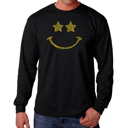 Rockstar Smiley  - Men's Word Art Long Sleeve T-Shirt