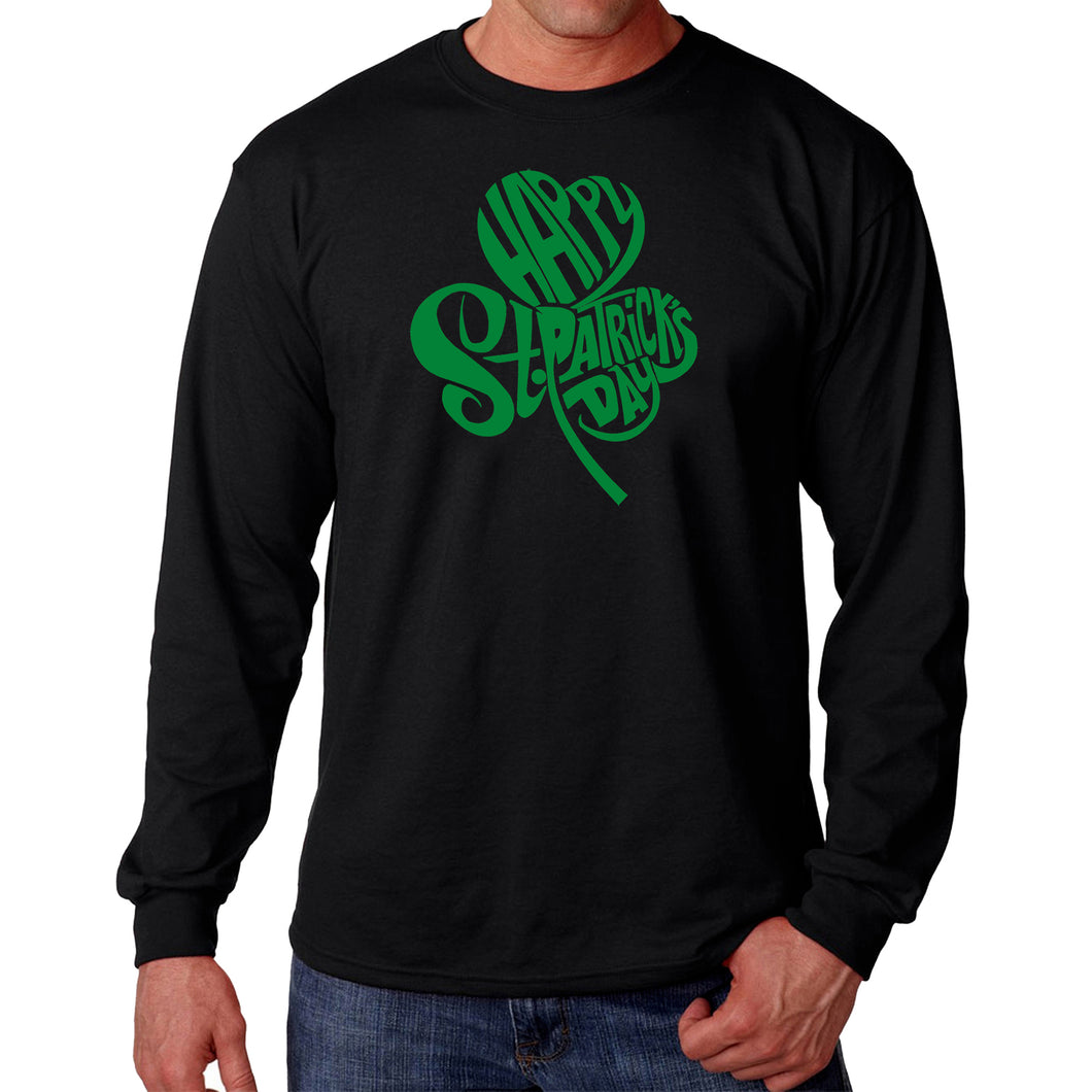 St Patricks Day Shamrock  - Men's Word Art Long Sleeve T-Shirt