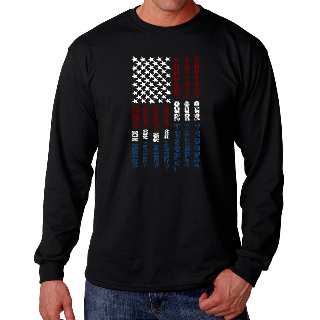 Support our Troops  - Men's Word Art Long Sleeve T-Shirt