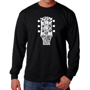 Guitar Head Music Genres  - Men's Word Art Long Sleeve T-Shirt