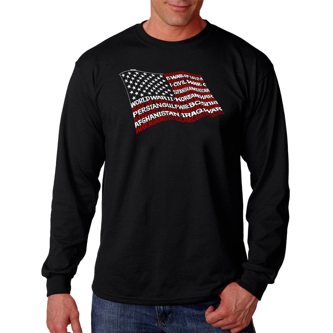 American Wars Tribute Flag - Men's Word Art Long Sleeve T-Shirt