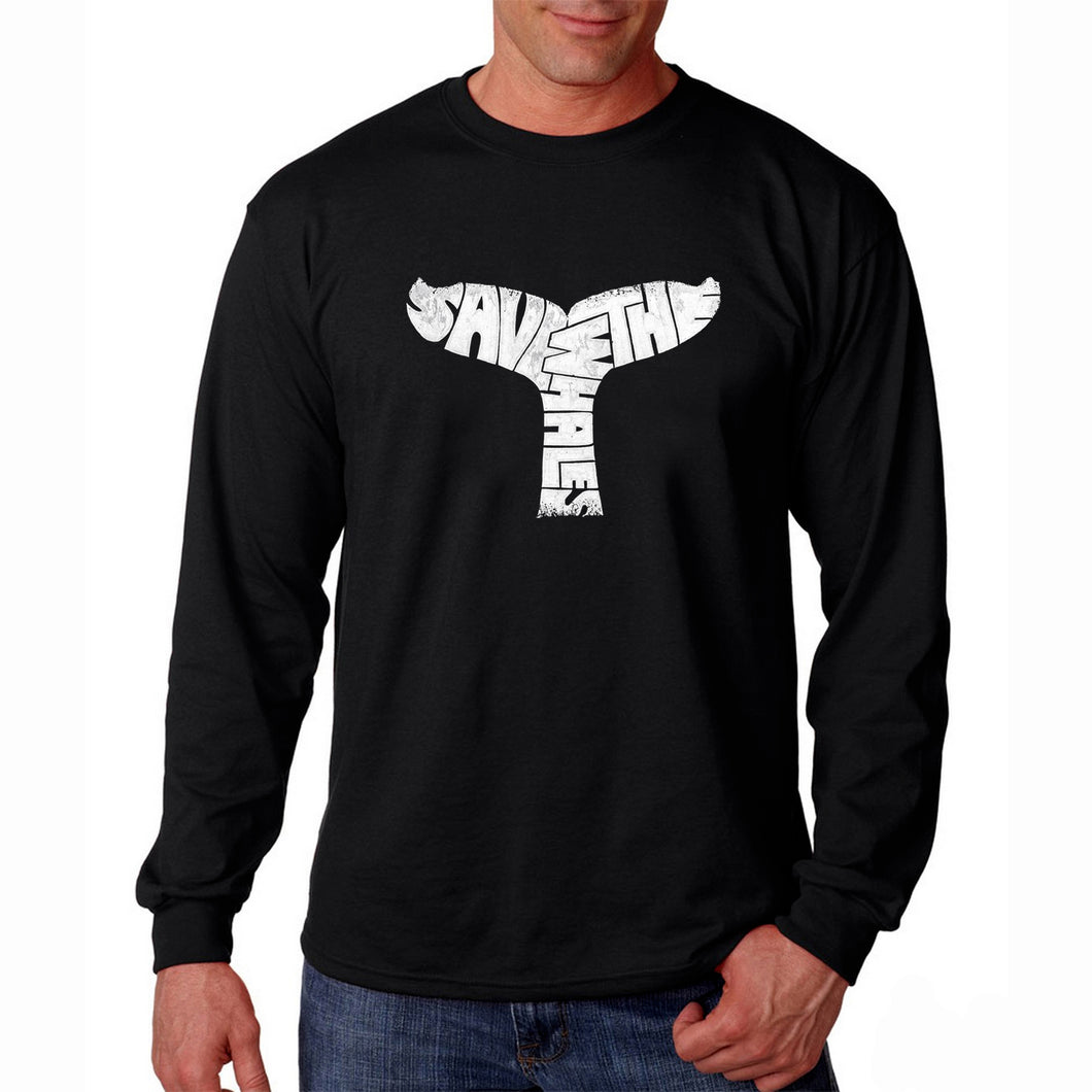 SAVE THE WHALES - Men's Word Art Long Sleeve T-Shirt