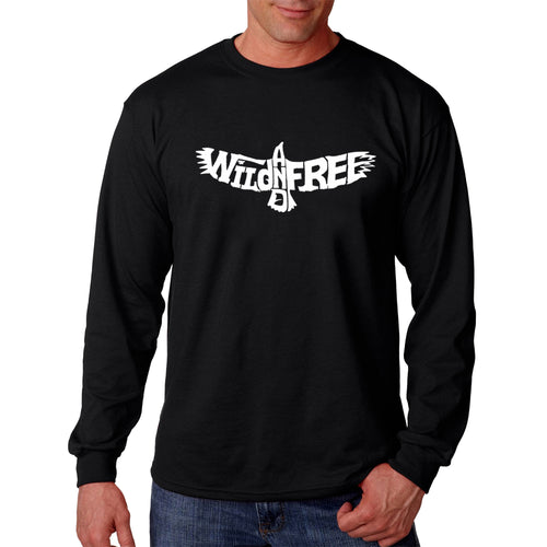 Wild and Free Eagle - Men's Word Art Long Sleeve T-Shirt