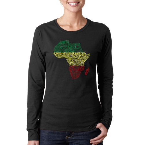 Countries in Africa - Women's Word Art Long Sleeve T-Shirt