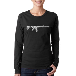 AR15 2nd Amendment Word Art - Women's Word Art Long Sleeve T-Shirt
