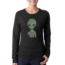 Load image into Gallery viewer, Alien - Women&#39;s Word Art Long Sleeve T-Shirt
