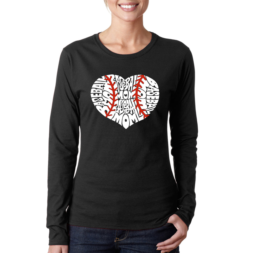 Baseball Mom - Women's Word Art Long Sleeve T-Shirt
