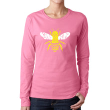 Load image into Gallery viewer, Bee Kind  - Women&#39;s Word Art Long Sleeve T-Shirt