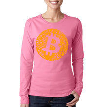 Load image into Gallery viewer, Bitcoin  - Women&#39;s Word Art Long Sleeve T-Shirt