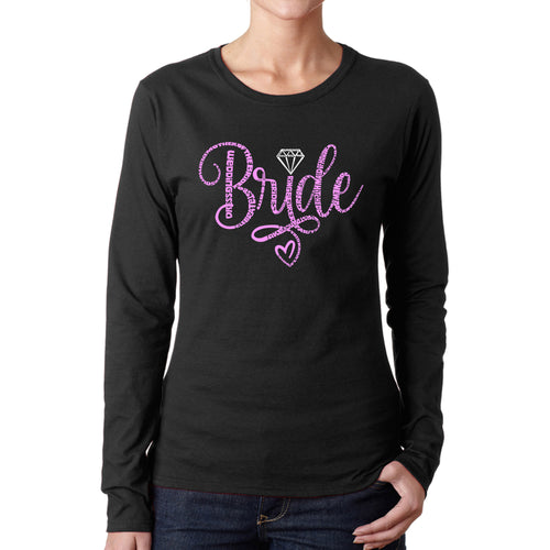 Women's Word Art Long Sleeve T-Shirt - Bride