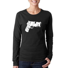 Load image into Gallery viewer, BROOKLYN GUN - Women&#39;s Word Art Long Sleeve T-Shirt