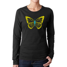 Load image into Gallery viewer, Butterfly  - Women&#39;s Word Art Long Sleeve T-Shirt