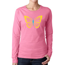 Load image into Gallery viewer, Butterfly  - Women&#39;s Word Art Long Sleeve T-Shirt