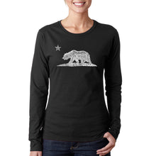 Load image into Gallery viewer, California Bear - Women&#39;s Word Art Long Sleeve T-Shirt
