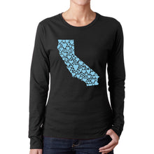 Load image into Gallery viewer, California Hearts  - Women&#39;s Word Art Long Sleeve T-Shirt