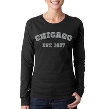 Load image into Gallery viewer, Chicago 1837 - Women&#39;s Word Art Long Sleeve T-Shirt