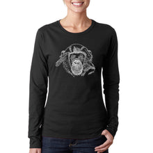 Load image into Gallery viewer, Chimpanzee - Women&#39;s Word Art Long Sleeve T-Shirt
