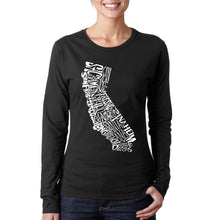 Load image into Gallery viewer, California State -  Women&#39;s Word Art Long Sleeve T-Shirt