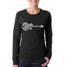 Load image into Gallery viewer, Country Guitar - Women&#39;s Word Art Long Sleeve T-Shirt