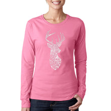 Load image into Gallery viewer, Types of Deer - Women&#39;s Word Art Long Sleeve T-Shirt