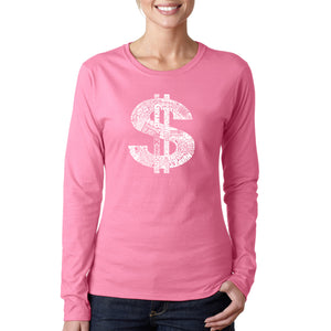 Dollar Sign - Women's Word Art Long Sleeve T-Shirt