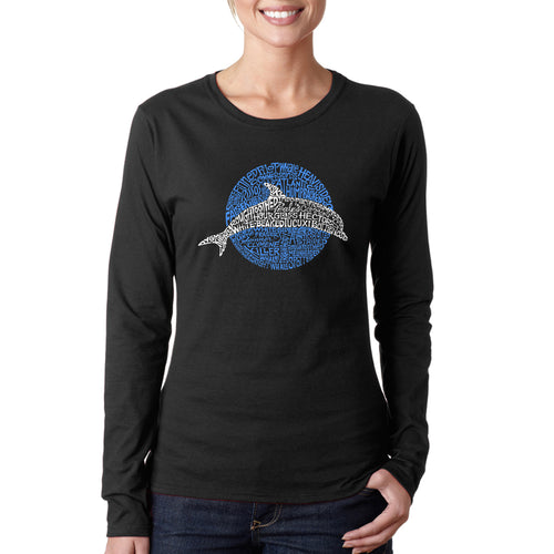 Species of Dolphin -  Women's Word Art Long Sleeve T-Shirt