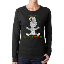 Load image into Gallery viewer, Christmas Elf - Women&#39;s Word Art Long Sleeve T-Shirt