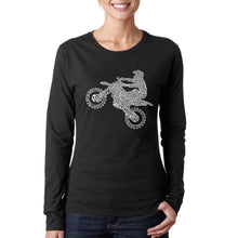 Load image into Gallery viewer, FMX Freestyle Motocross - Women&#39;s Word Art Long Sleeve T-Shirt